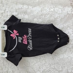 My Little Black Dress Onesie 12M w/ black ruffled bloomers